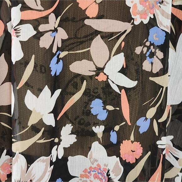 Torrid crocheted lace trimmed floral Chiffon kimono duster plus size 1X 2X - Picture 7 of 13